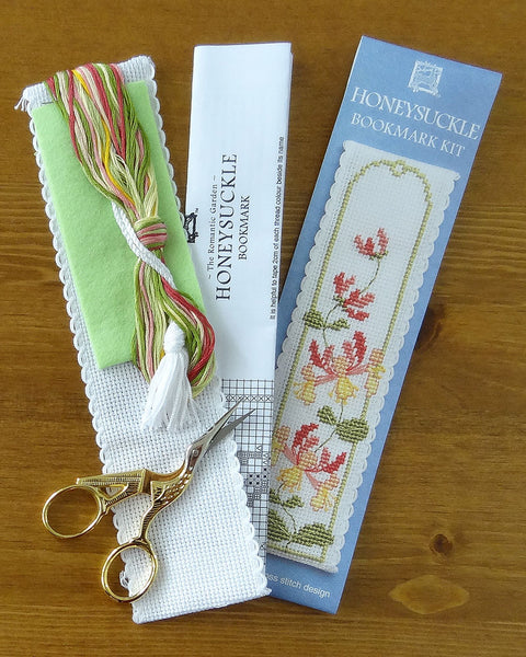 Textile Heritage Damask Rose Counted Cross Stitch Bookmark Kit